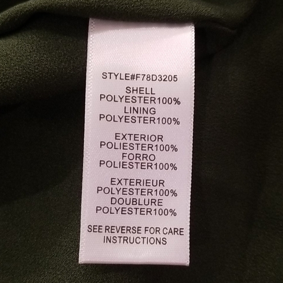 💕ADELYN RAE💕 Butterfly Print Cold Shoulder Sheath Dress Olive Green Small S - Picture 11 of 11